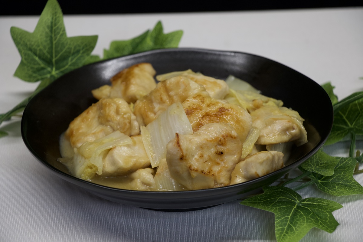 鶏むね肉と白菜の中華蒸しの完成写真