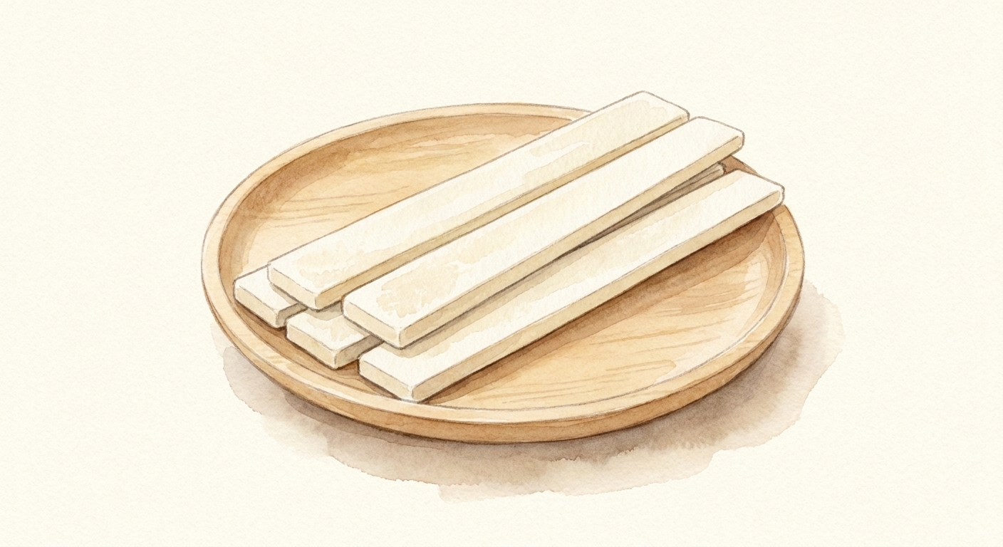 細く薄く硬いおしどりミルクケーキのイラスト
