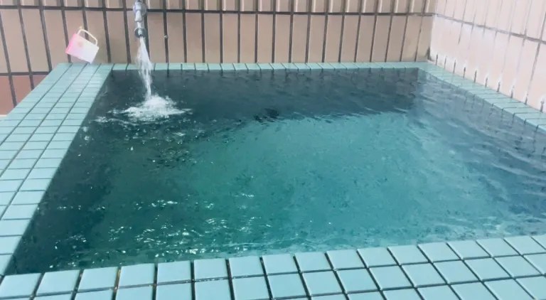 奥羽山荘名物の飲める水風呂